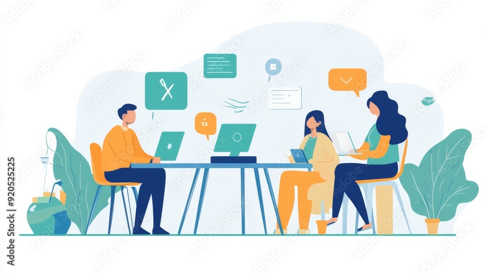 Teamwork and Collaboration Illustration Teamwork and Collaboration Illustration