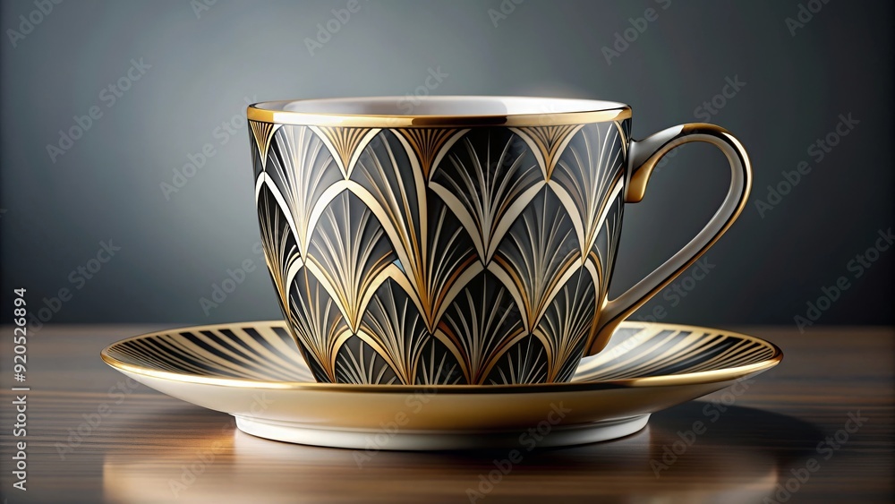 Stylish coffee cup with a contemporary Art Deco design, perfect for adding a touch of elegance to your home decor Stylish coffee cup with a contemporary Art Deco design, perfect for adding a touch of elegance to your home decor