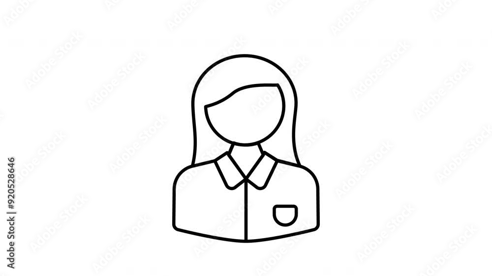 Animated woman student line icon on transparent background, school and education animation, 4k video motion graphic with alpha channel, use for web design, mobile apps, ui design Animated woman student line icon on transparent background, school and education animation, 4k video motion graphic with alpha channel, use for web design, mobile apps, ui design