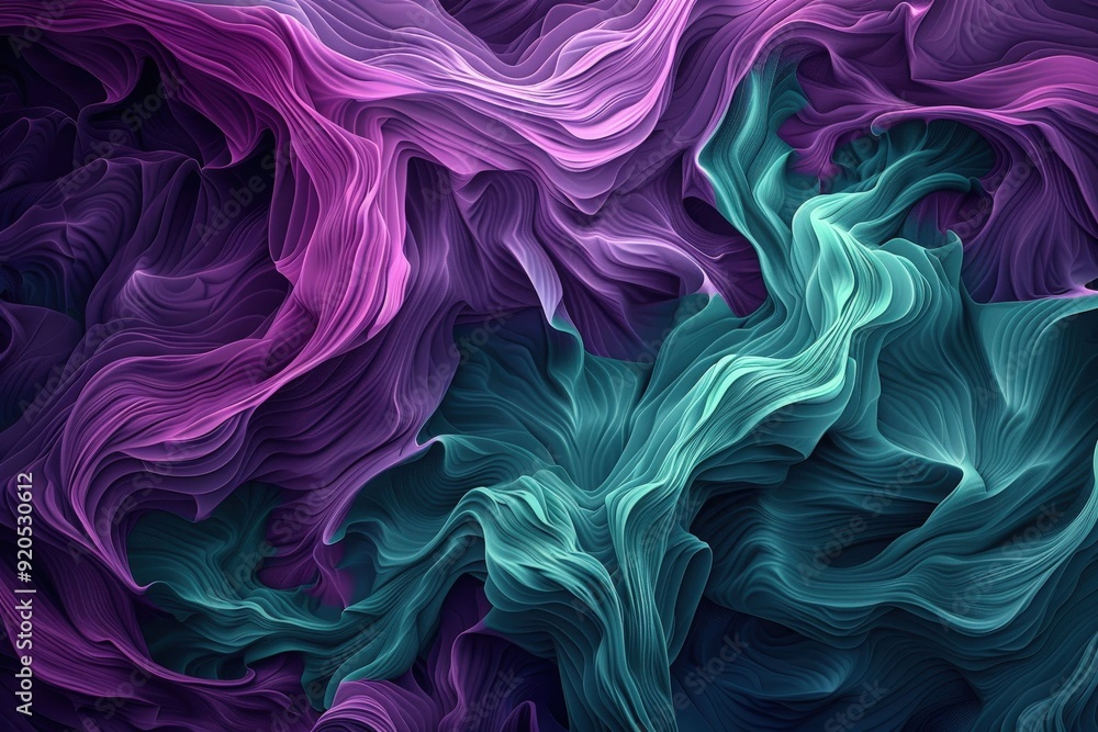 Fototapeta premium 3d hi-tech Purple circular dots topography futuristic background, 3d particles geometrical premium business tech background. Beautiful simple AI generated image in 4K, unique.