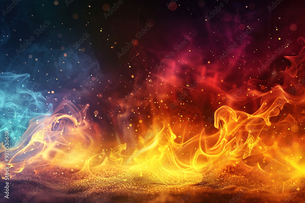 Colorful Background With Fire and Smoke Colorful Background With Fire and Smoke