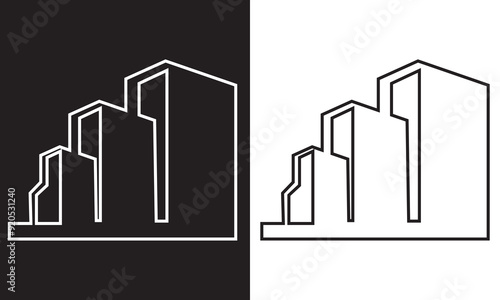 Hotel editable stroke  web icon set. Vector illustration.  Isolated on white and black background. EPS 10