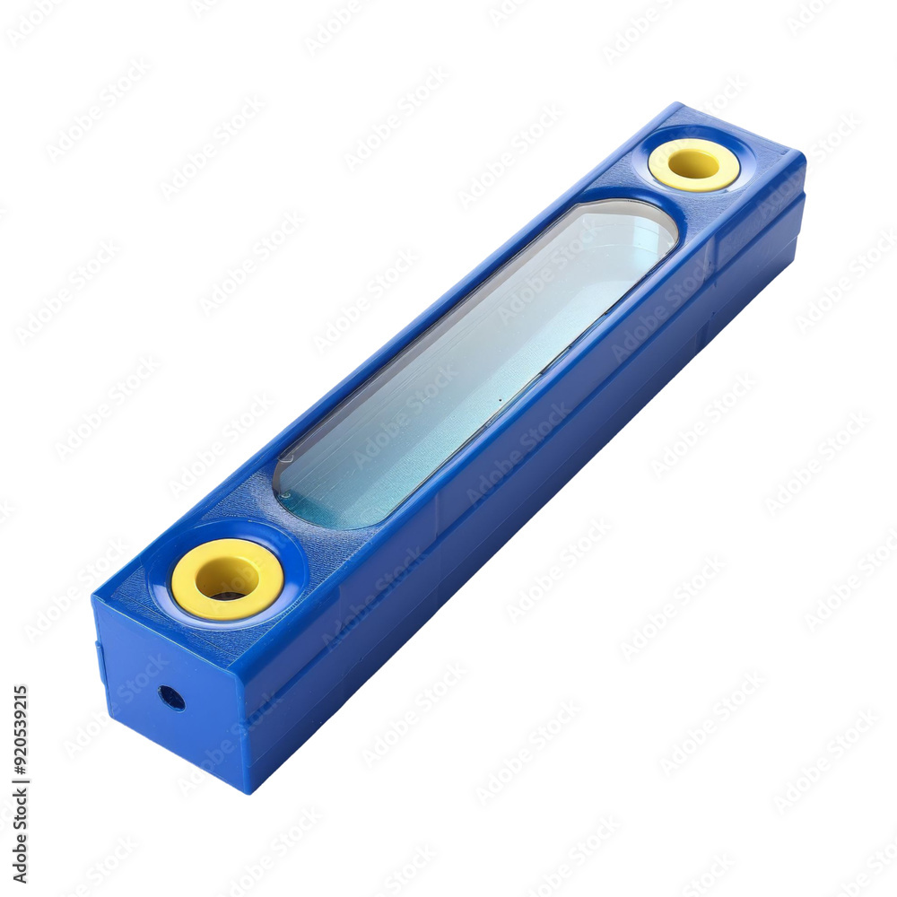 Fototapeta premium Blue Plastic Level Tool with Yellow End Caps
