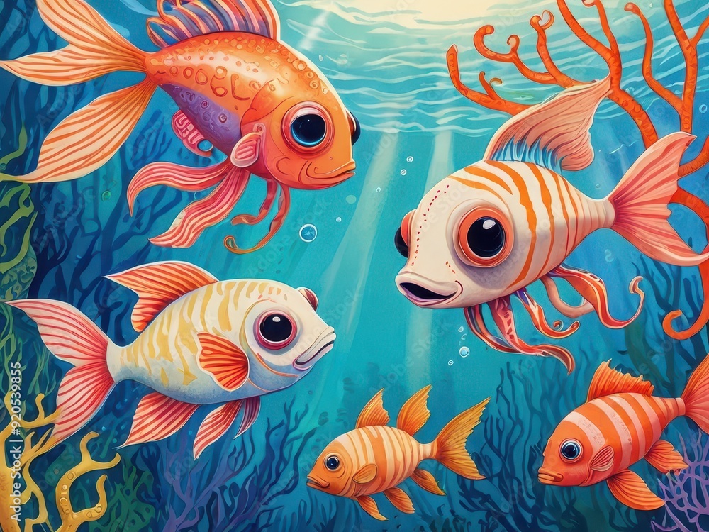 Colorful Fish in a Reef. Colorful Fish in a Reef.