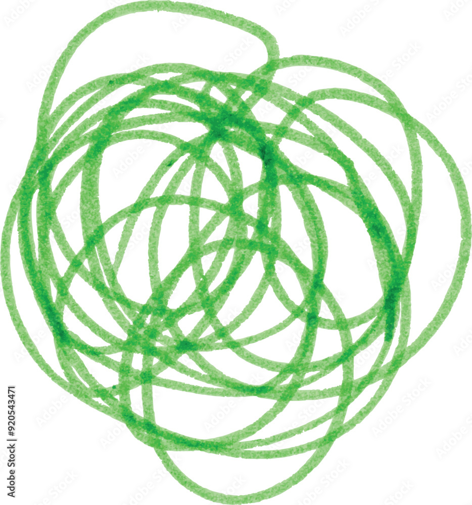 Spiral drawn with a green felt-tip pen on an isolated background Spiral drawn with a green felt-tip pen on an isolated background