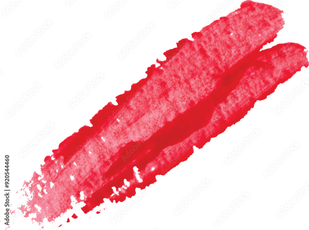 Brush stroke with watercolor paint on isolated background, red color Brush stroke with watercolor paint on isolated background, red color