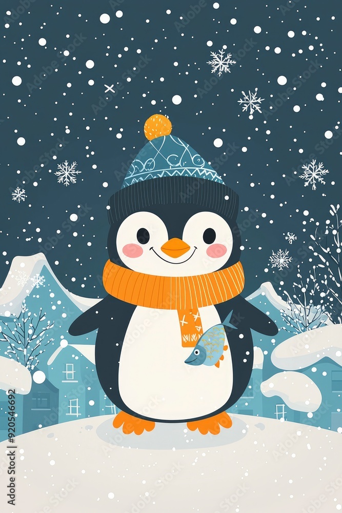 Cute Penguin in Winter Wonderland Cute Penguin in Winter Wonderland