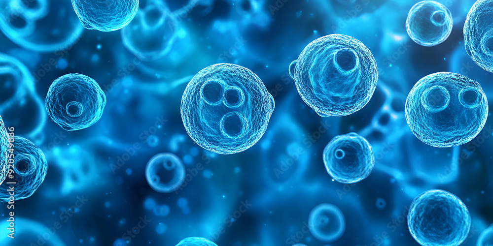 Blue illustration of a group of cells with a nucleus.Microscopic View of Cellular Structure with Nucleus.
Blue illustration of a group of cells with a nucleus.Microscopic View of Cellular Structure with Nucleus.