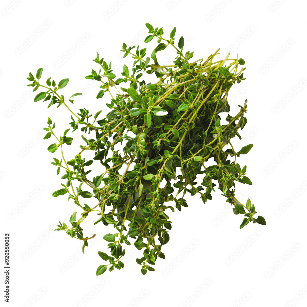 PNG Green thyme bunch on white background PNG Green thyme bunch on white background