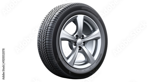 Winter Tire With Alloy Rim Isolated On PNG Transparent And White Background