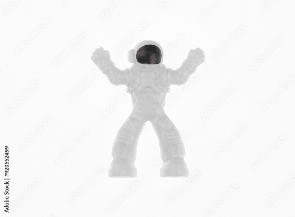plastic toy astronaut isolated on white background plastic toy astronaut isolated on white background