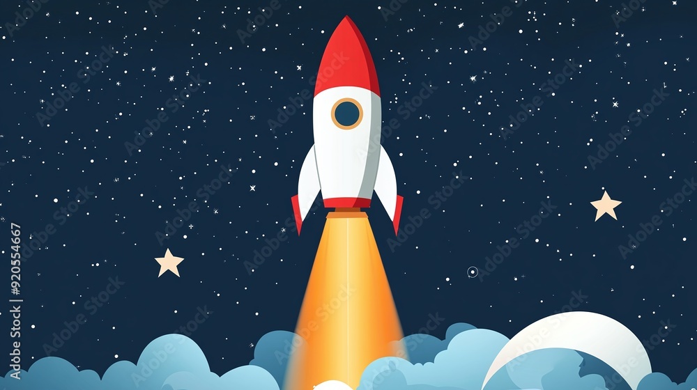 The rocket startup launch The rocket startup launch