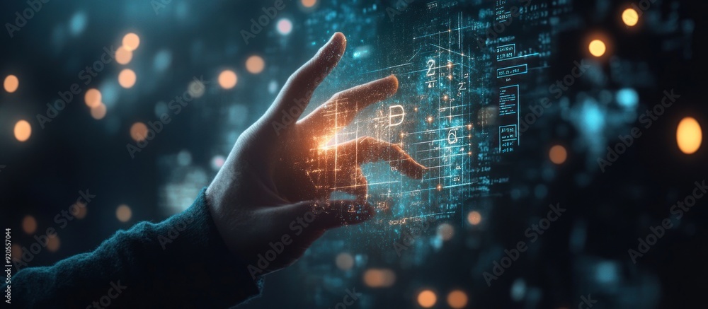 Hand Interacting with Digital Data Hand Interacting with Digital Data