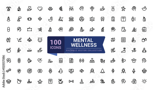 Wellness icon set. Containing massage, yoga, relaxation. Pixel perfect, minimalistic web and UI icon. Outline icon collections. Editable vector illustration.
