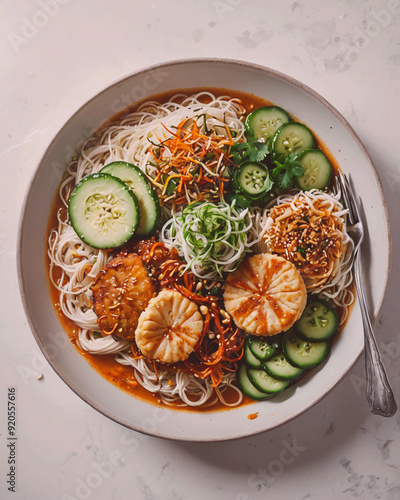 Delicious Gado-Gado, traditional Indonesian Salad with Peanut Sauce. photo