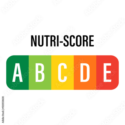 Nutri-Score, Nutriscore Stickers for Packaging, Symbol Healthy Eating. Vector Icon photo