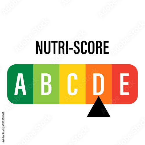 Nutri-Score, Nutriscore Stickers for Packaging, Symbol Healthy Eating. Vector Icon