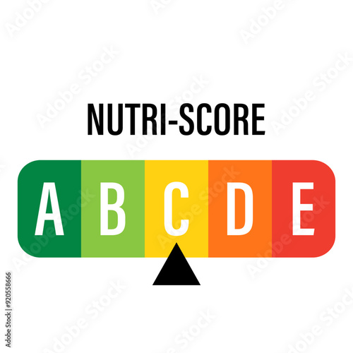 Nutri-Score, Nutriscore Stickers for Packaging, Symbol Healthy Eating. Vector Icon photo