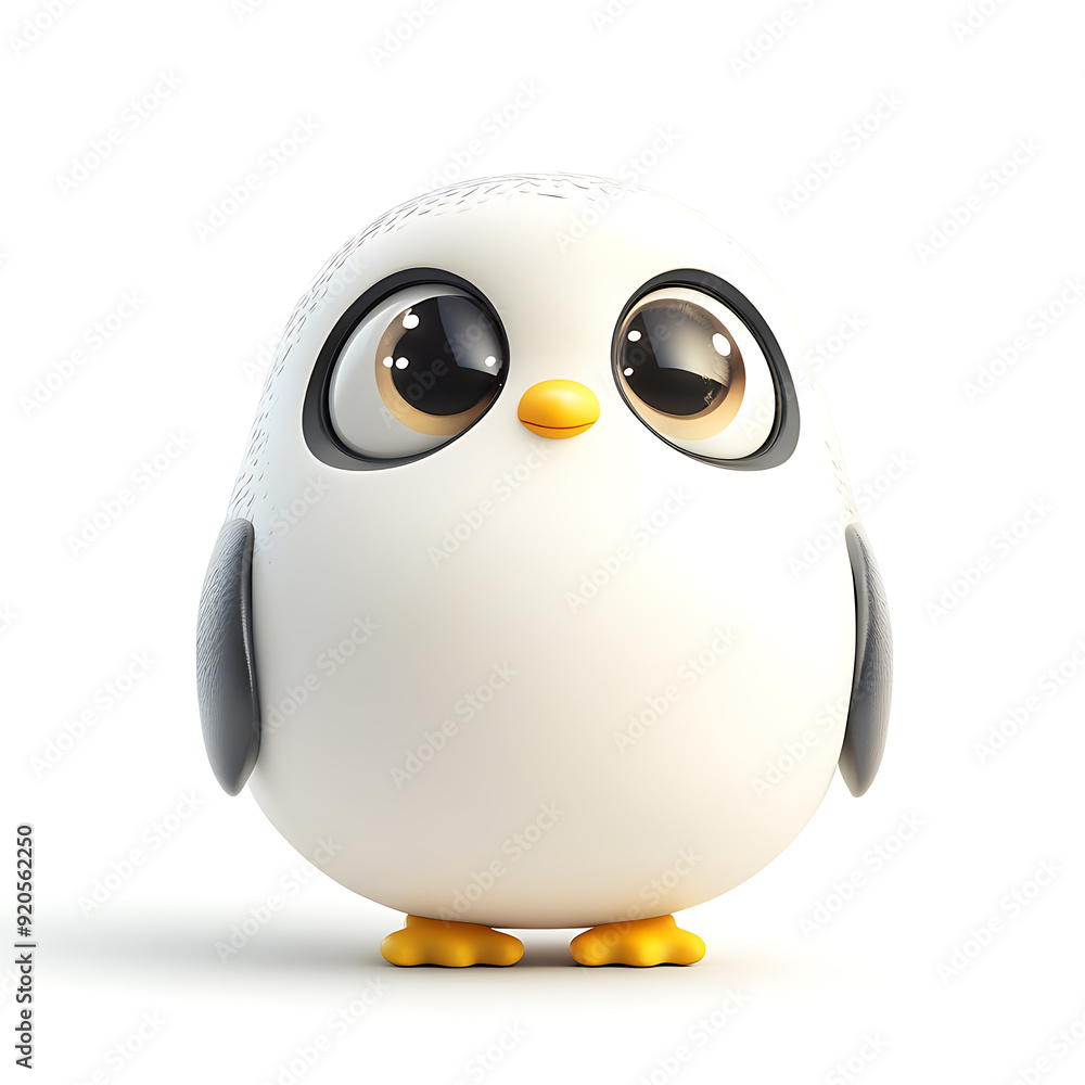 Obraz premium Super cute cartoons, white background, the sweetness and cuteness of 3D cartoon characters.