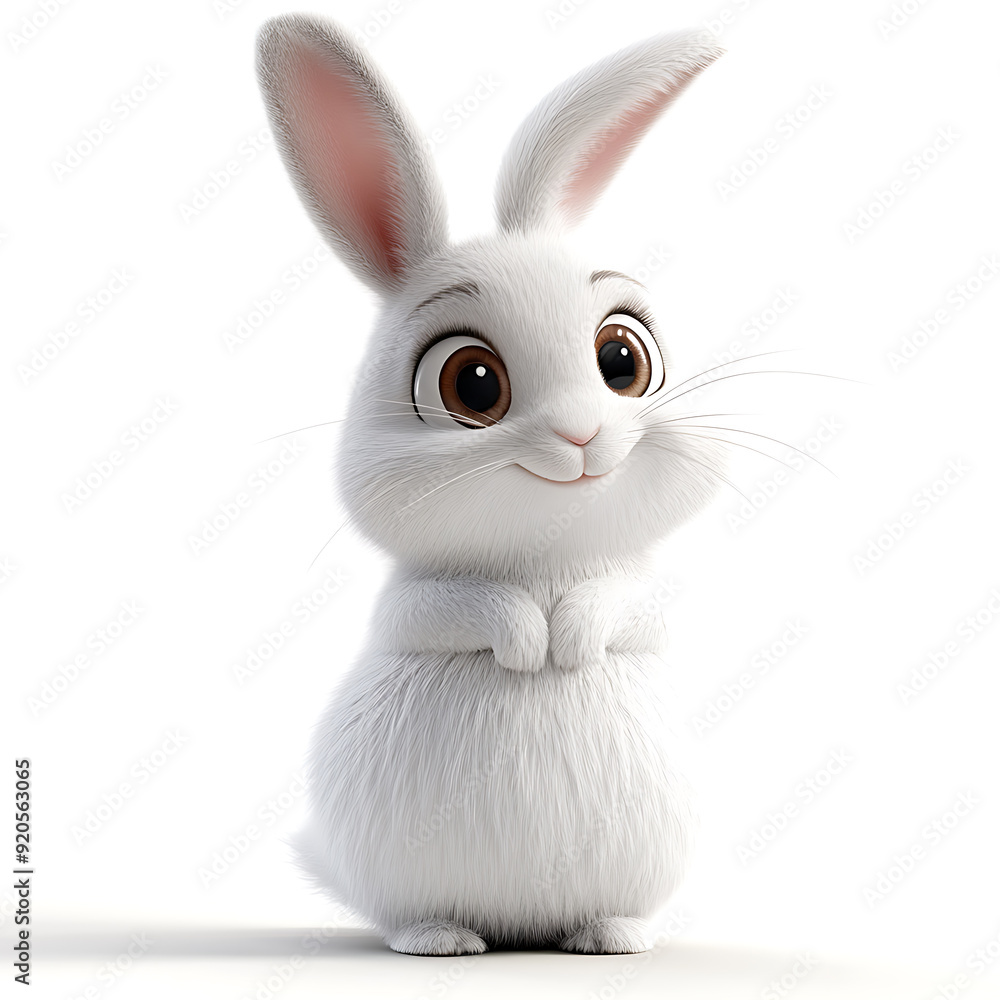 Obraz premium Super cute cartoons, white background, the sweetness and cuteness of 3D cartoon characters.