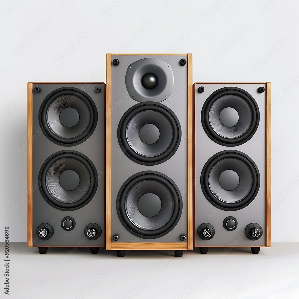 Naklejka premium Speakers isolated on white background.