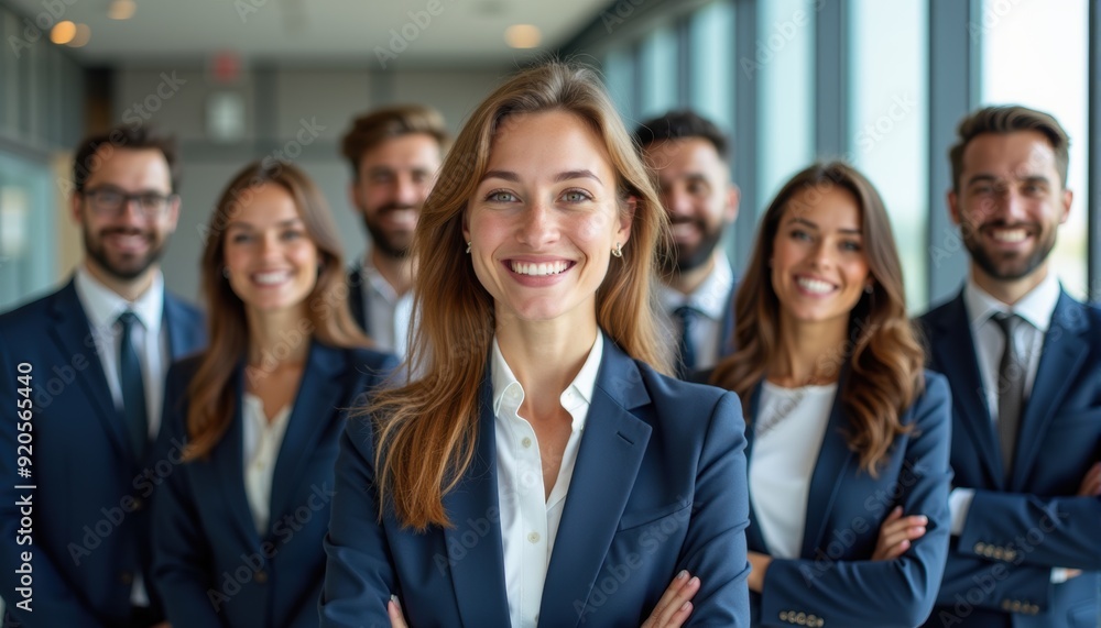 Portrait of business team, Business concept. Generative AI Portrait of business team, Business concept. Generative AI