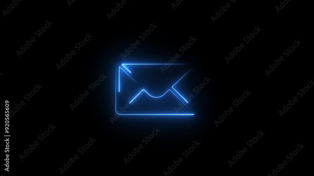 glowing neon Mail envelope, incoming mail, Sending mail icon animation glowing neon Mail envelope, incoming mail, Sending mail icon animation