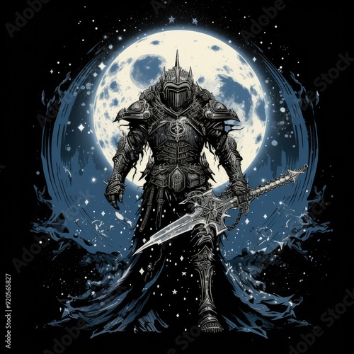 Dark Knight Under the Moon photo