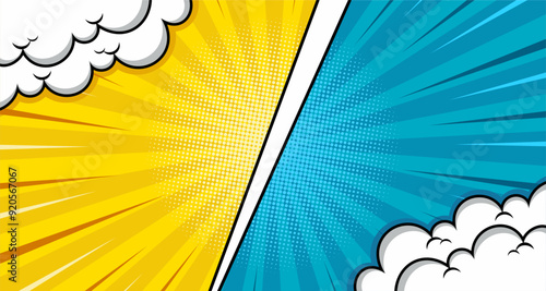 Versus pop art background template for cartoon comic book page or poster.