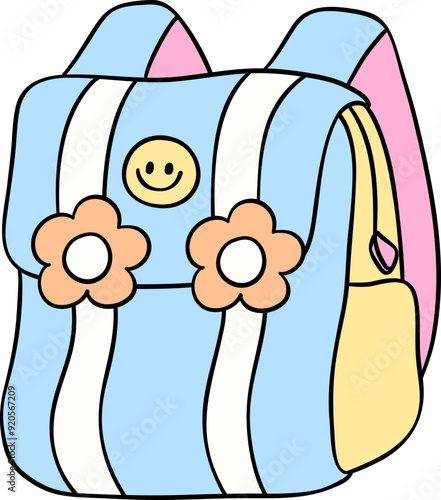 Pastel school bagpack school supplies