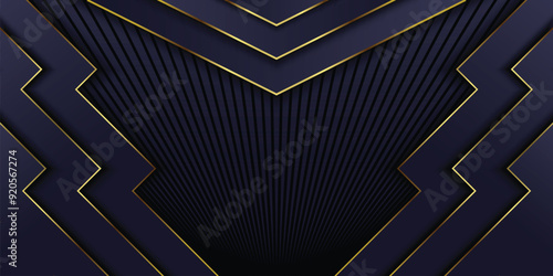 A dark blue background featuring elegant gold lines creating a sophisticated and modern design