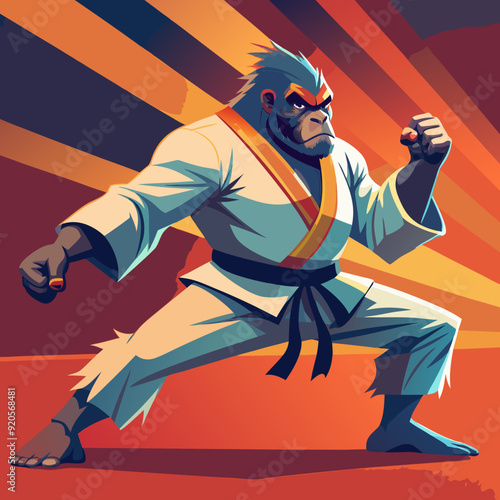 karate gorilla in kimono