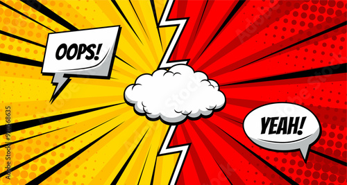 Versus pop art background template for cartoon comic book page or poster.
