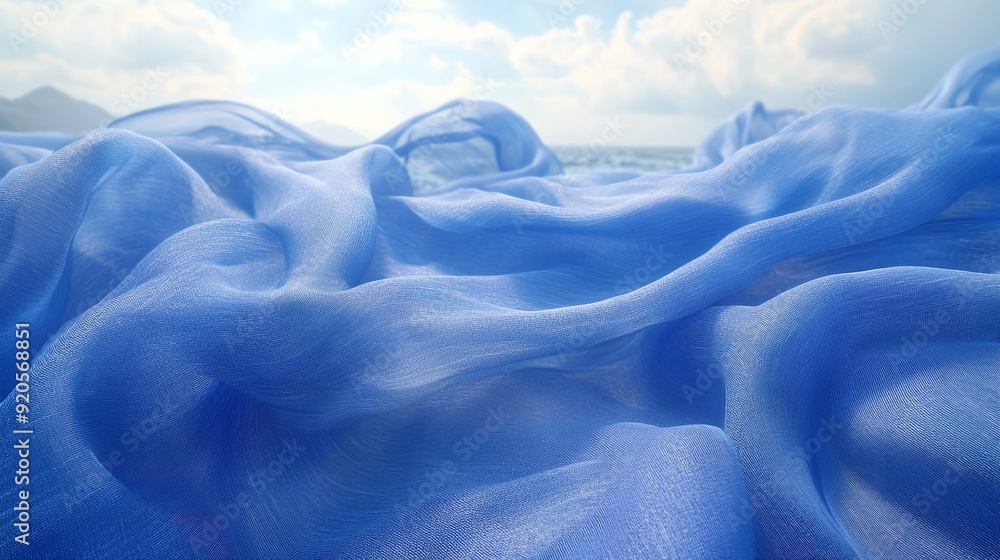 Obraz premium blue silk background