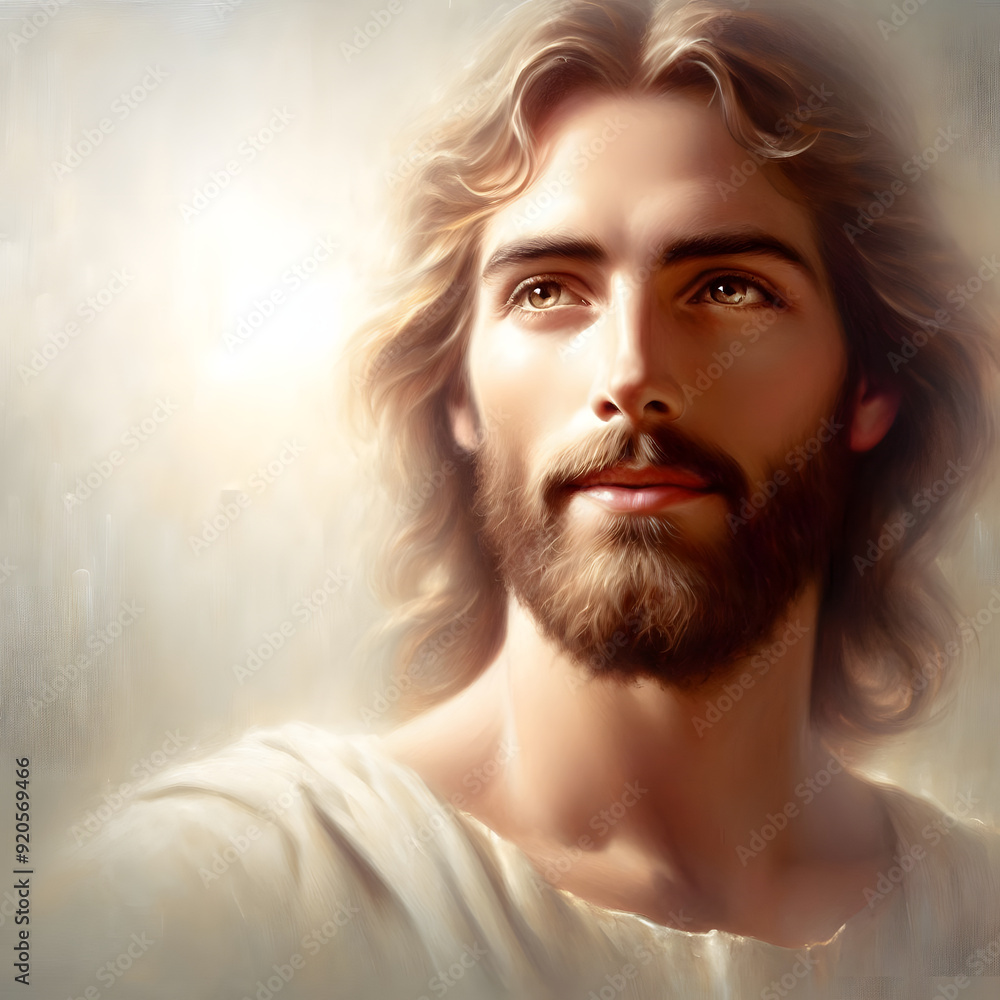 A detailed and realistic image of the face of Jesus, capturing a profound sense of compassion, wisdom, and serenity. The expression on Jesus' face reflects deep empathy and a calm presence A detailed and realistic image of the face of Jesus, capturing a profound sense of compassion, wisdom, and serenity. The expression on Jesus' face reflects deep empathy and a calm presence