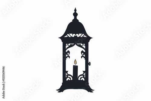 Wallpaper Mural Eerie silhouette of a lantern casting haunting shadows in darkness Torontodigital.ca