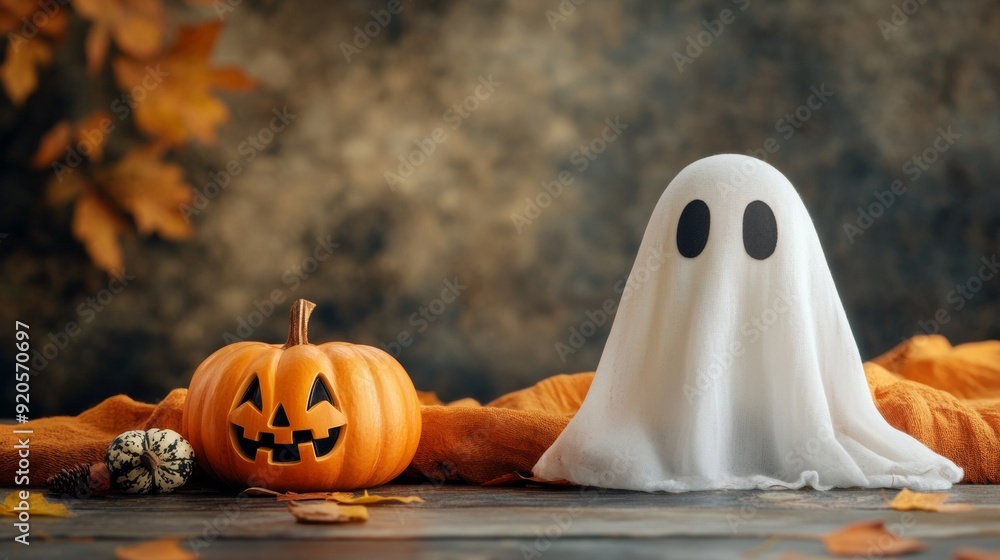 Halloween decoration with a ghost Halloween decoration with a ghost