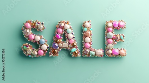 The word SALE is creatively formed using colorful flowers on a light blue background, symbolizing spring promotions and fresh marketing campaigns
Concept: spring sale, floral design, seasonal promotio photo