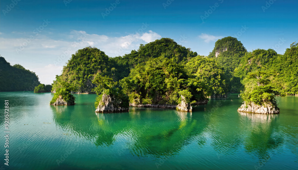 tropical green island in the sea tropical green island in the sea