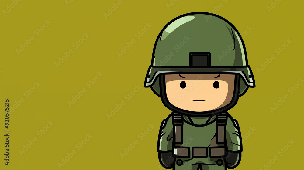 Hand drawn cartoon soldier illustration picture