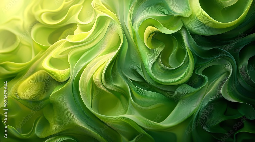 Obraz premium Abstract organic green lines as wallpaper background illustration