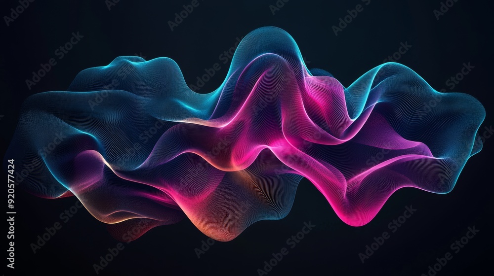 A colorful abstract wave illustration on a geometric shape background. A colorful abstract wave illustration on a geometric shape background.