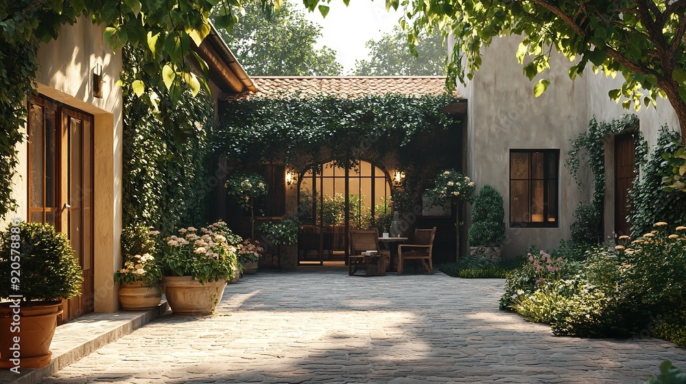 Garden oasis within ancient dwelling Garden oasis within ancient dwelling