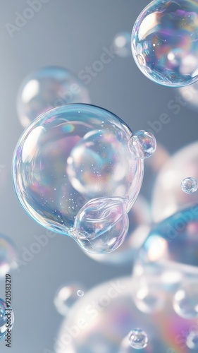 Wallpaper Mural Set of realistic colorful soap bubbles on white background,Soap bubbles for vector illustrations,3d pink soap ball. Realistic rainbow water bubble,Pink soap bubbles float,copy space. Torontodigital.ca