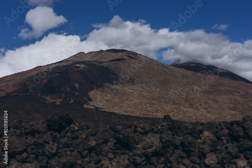 Route to reach the base of the Teide volcano. Tenerife Canary Islands Spain