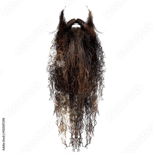 A Vector Illustration Of Bearded Man With Long Hair on the background 