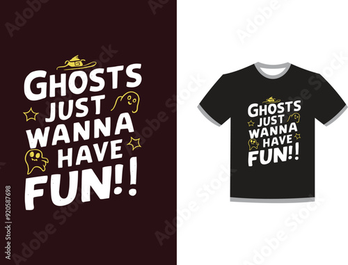 Halloween T-shirt design costume template. Happy halloween scary trendy vector t-shirt design