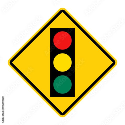 Traffic Signal Ahead road sign. Vector