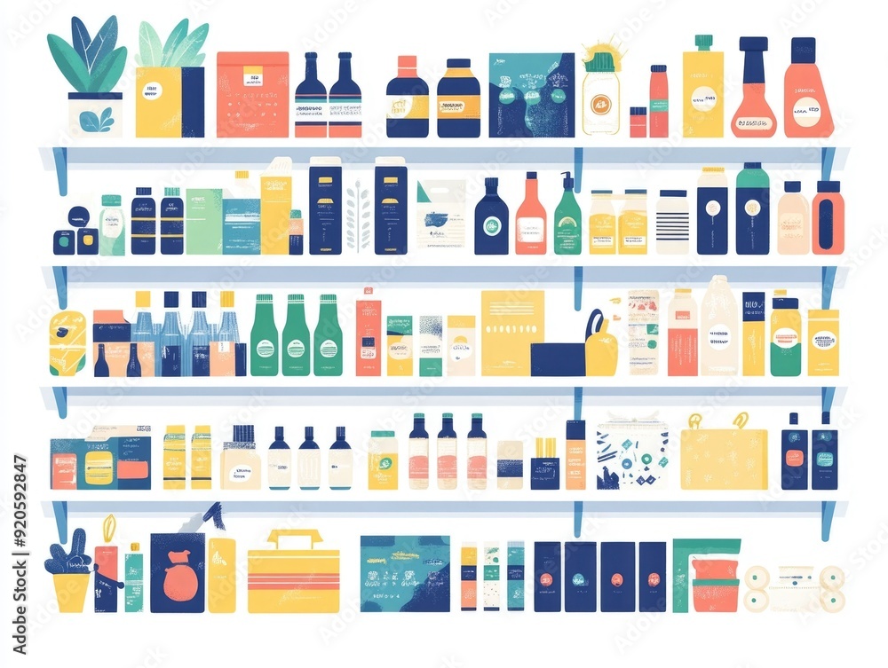 Merchandising Retail Product Spotlight Flat Design for Commercial Business Branding and Product Promotion  Showcase of a featured product in a clean minimalist design layout