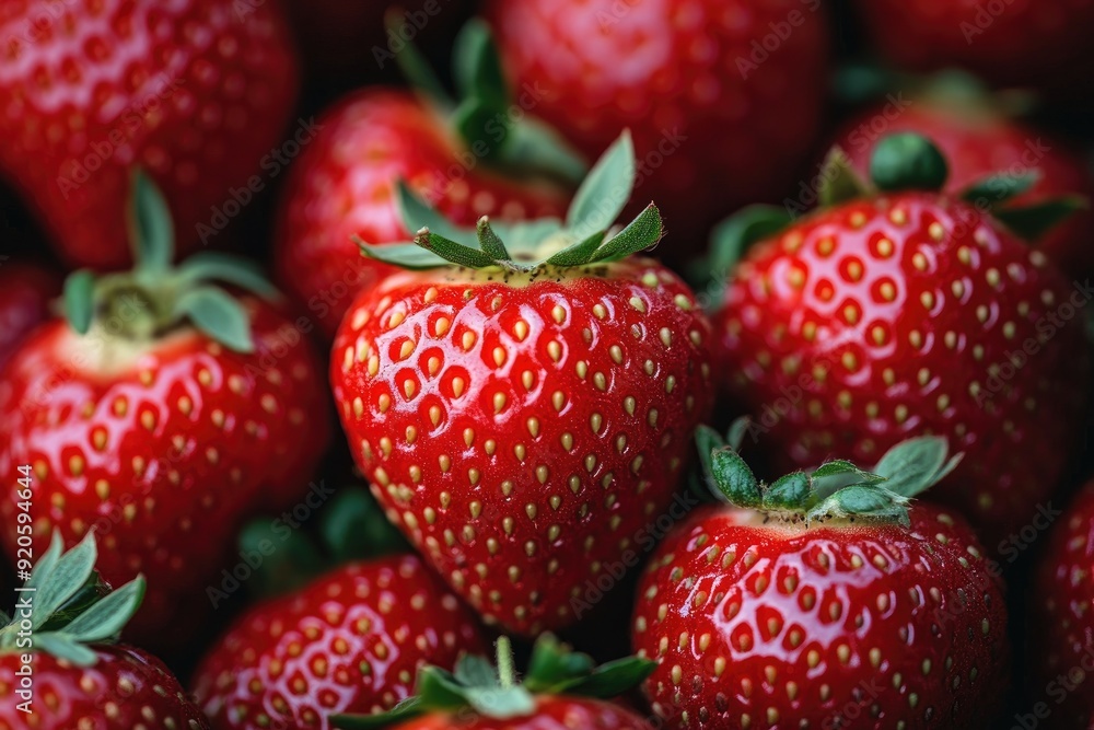 Closeup of fresh strawberries creating delicious background image Closeup of fresh strawberries creating delicious background image
